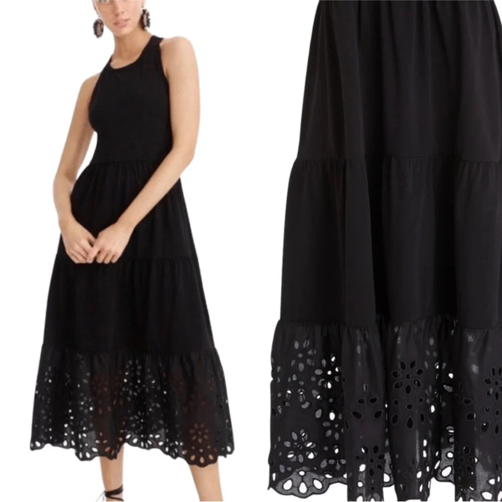 JCrew tiered maxi dress with eyelet bottom - Picture 1 of 5